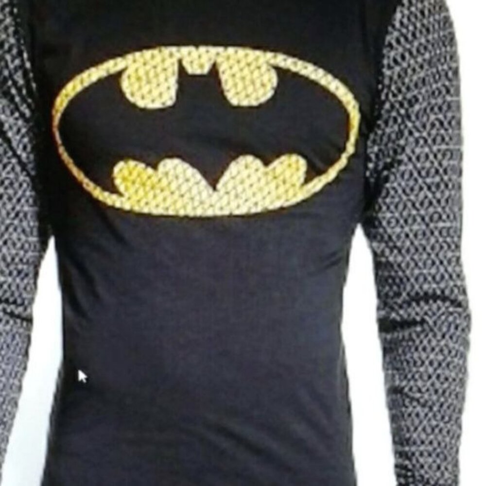 Bioworld Small 28 30 Batman Logo Cool Johns Long Underwear Shirt Super Hero NEW - Picture 4 of 7